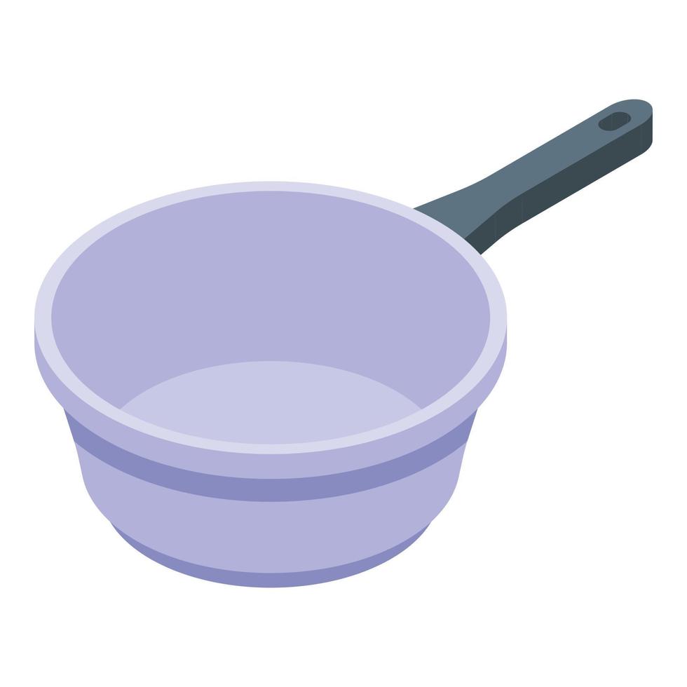 Home wok pan icon, isometric style vector