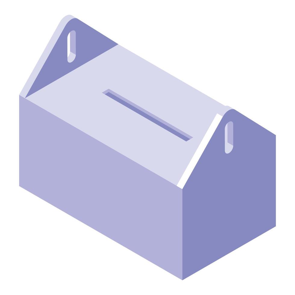 icono de caja ecológica, estilo isométrico vector