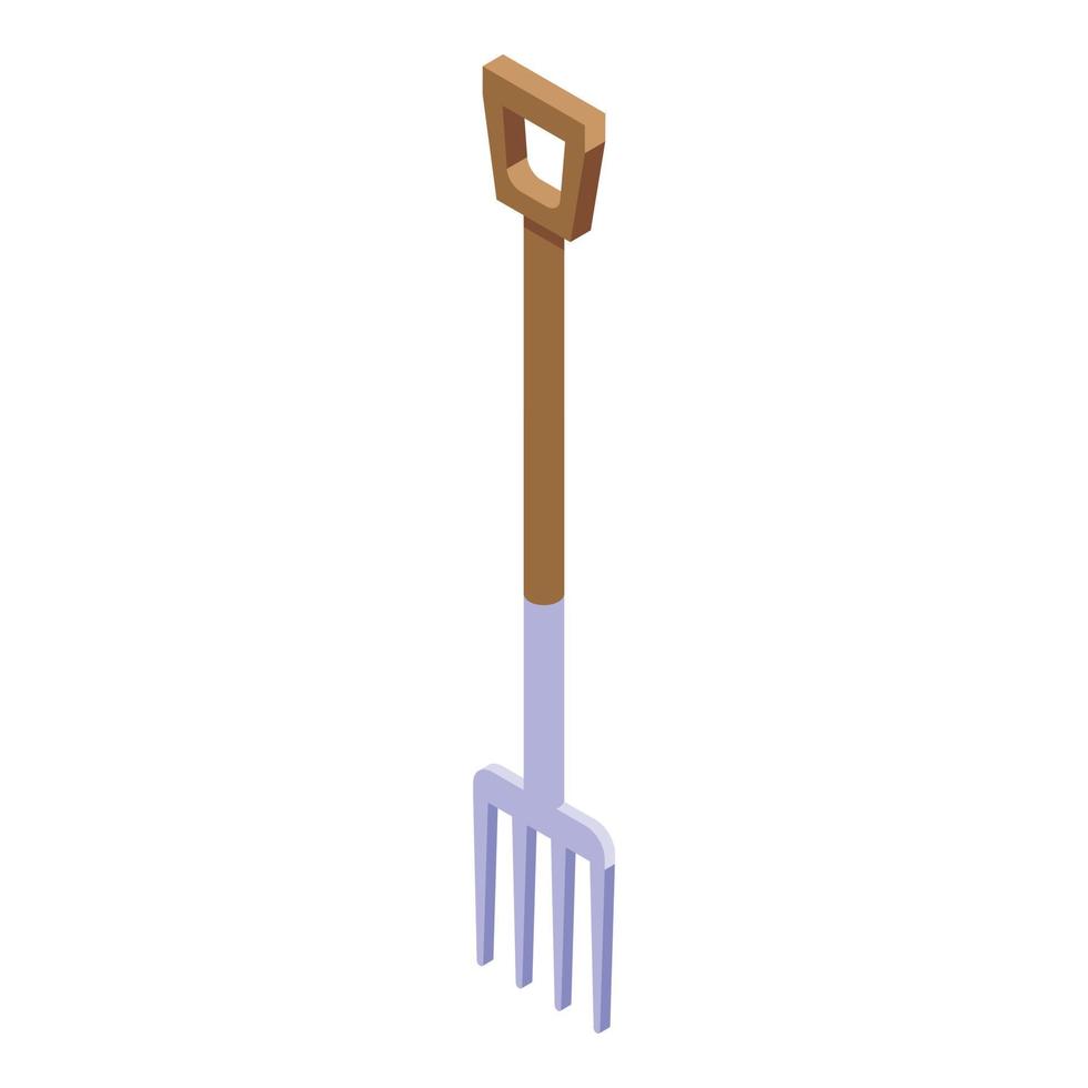 Farm fork icon, isometric style vector