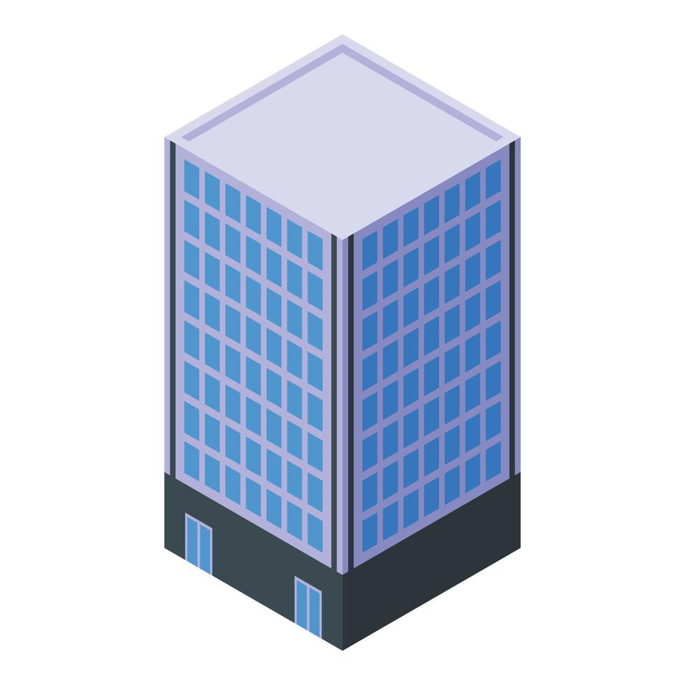 Company building icon, isometric style vector