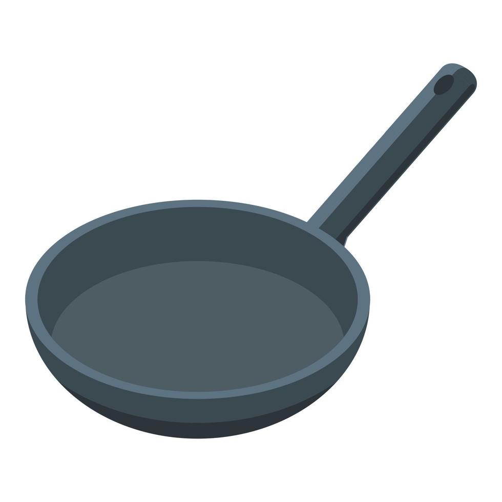 icono de sartén wok de cocina, estilo isométrico vector