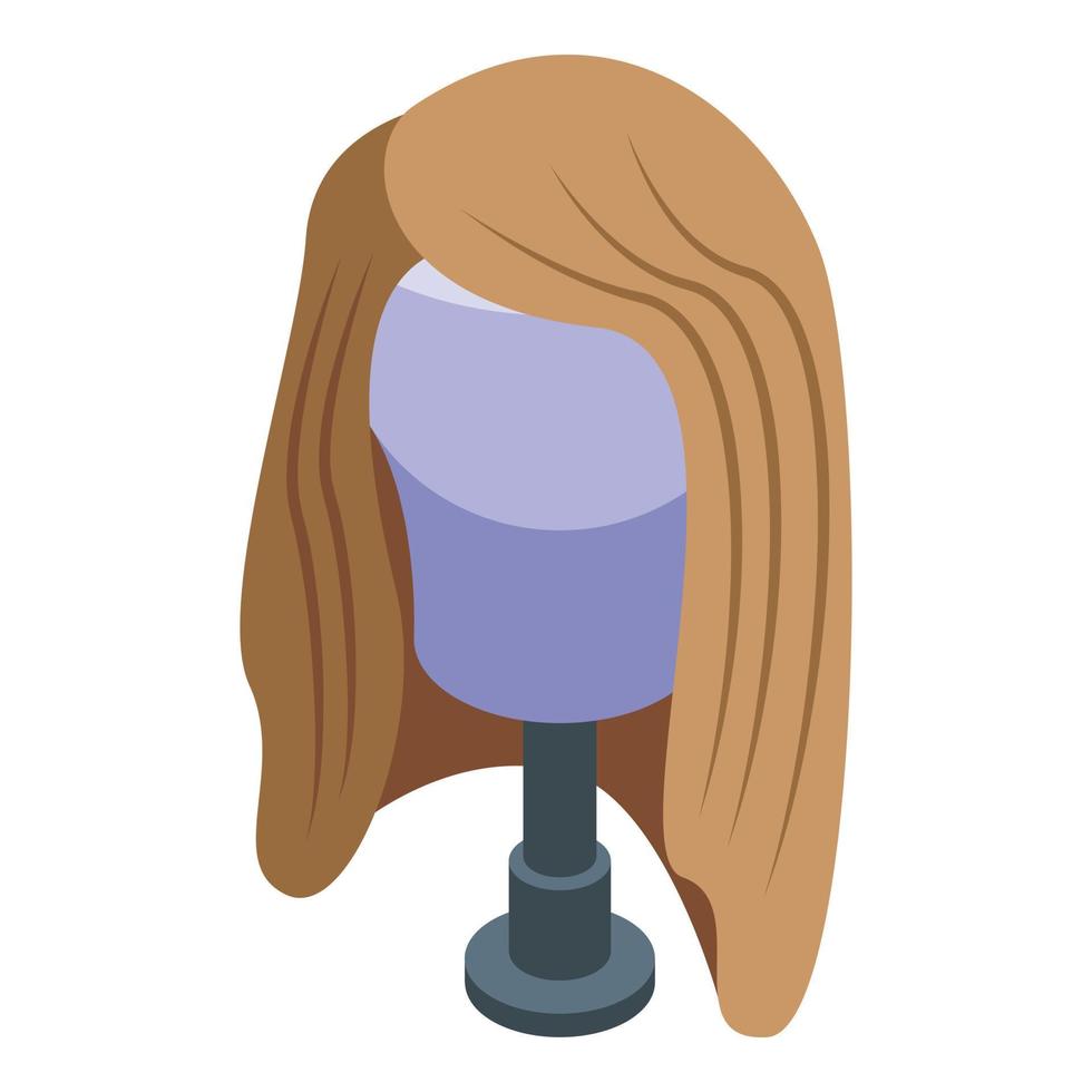 Stylish wig icon, isometric style vector
