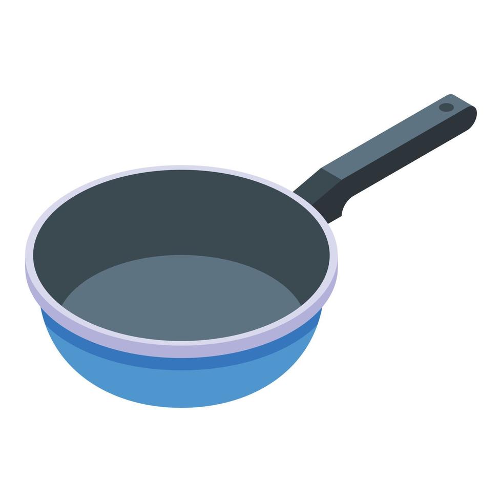 icono de sartén wok, estilo isométrico vector