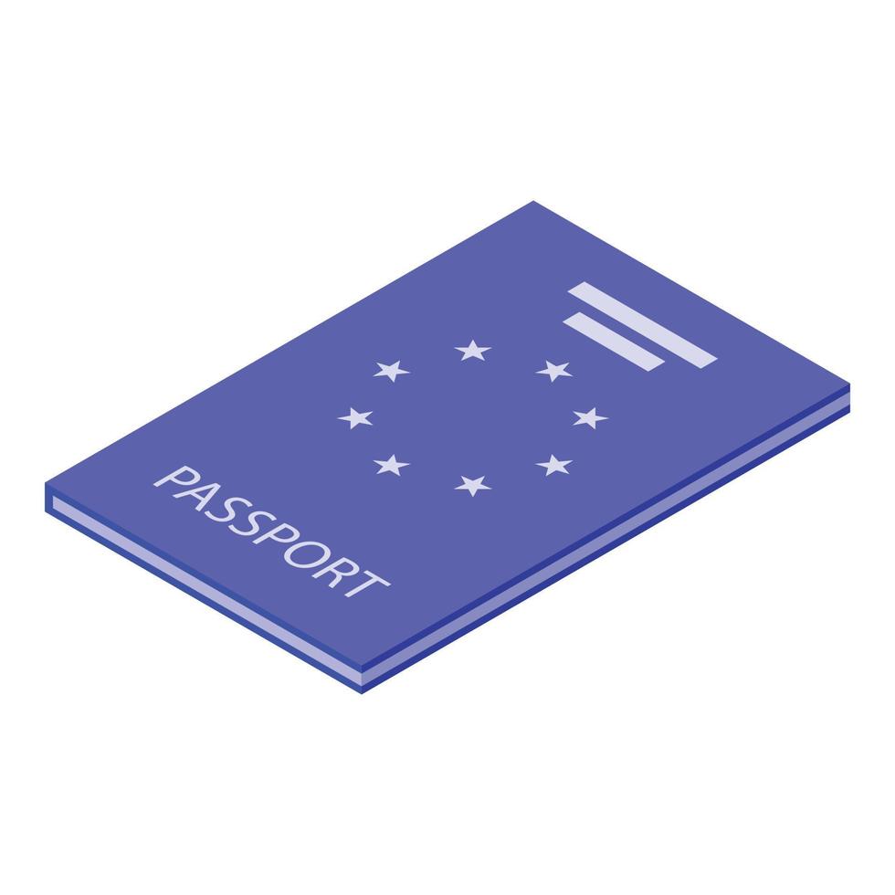 Passport document icon, isometric style vector