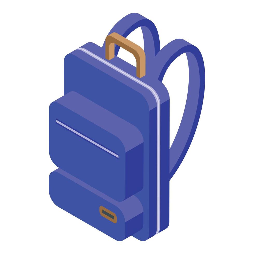 icono de mochila, estilo isométrico vector