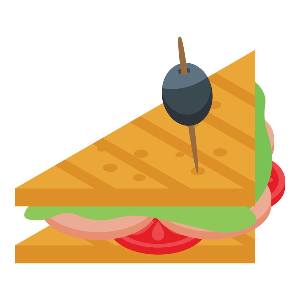 Flight food icon, isometric style vector