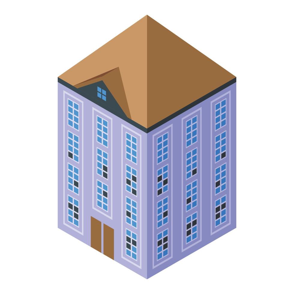 Big creepy house icon, isometric style vector