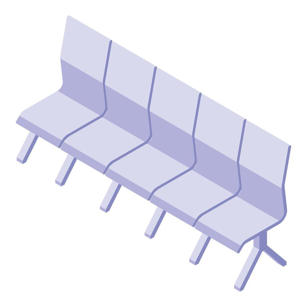 Airport waiting area icon, isometric style vector