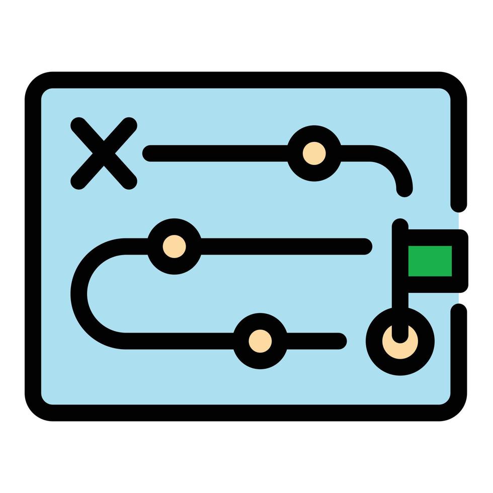 Itinerary icon color outline vector