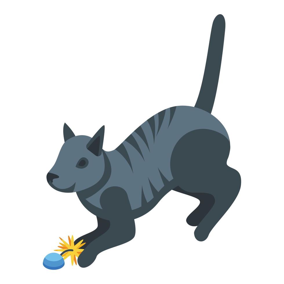 icono de gato juguetón, estilo isométrico vector