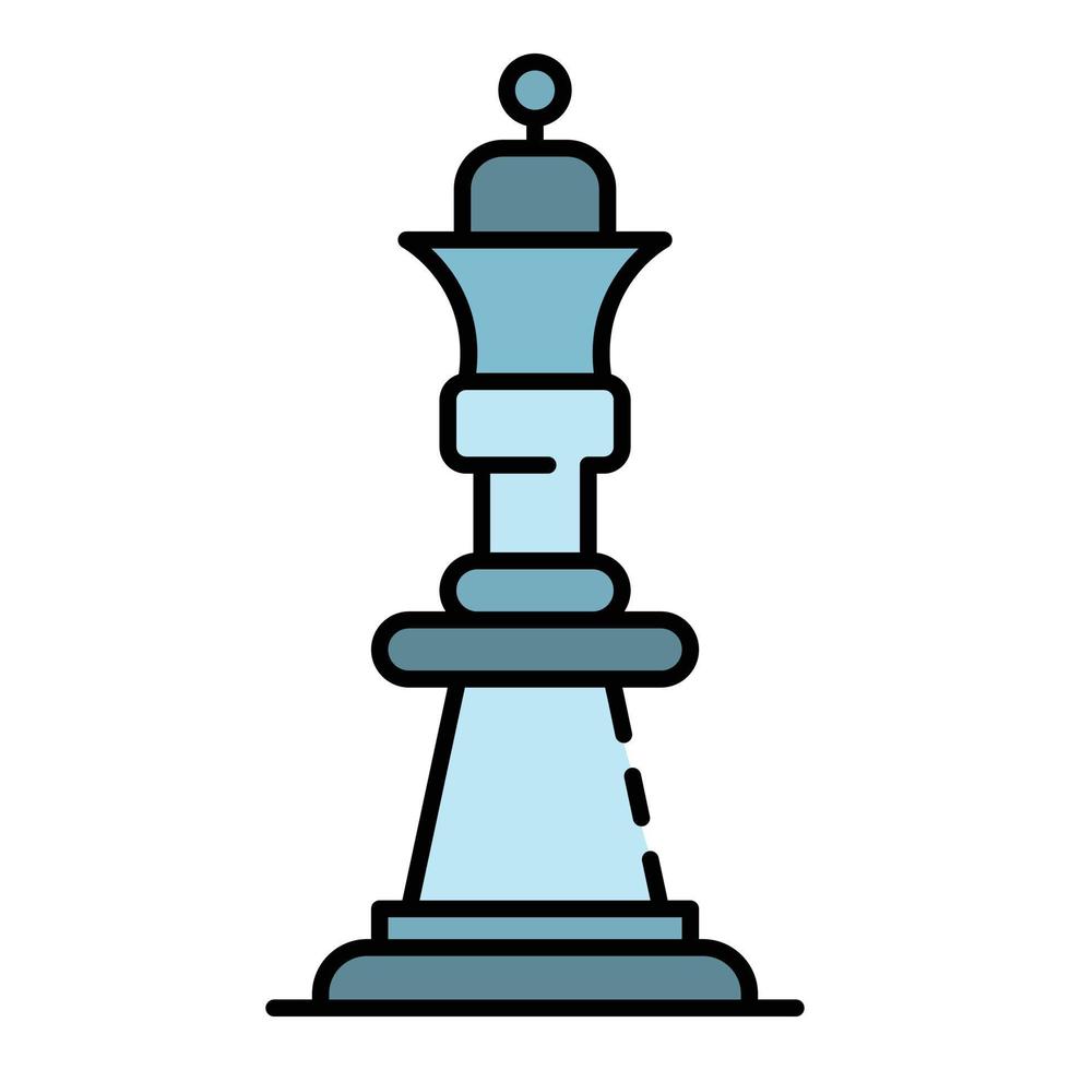 Chess queen icon color outline vector