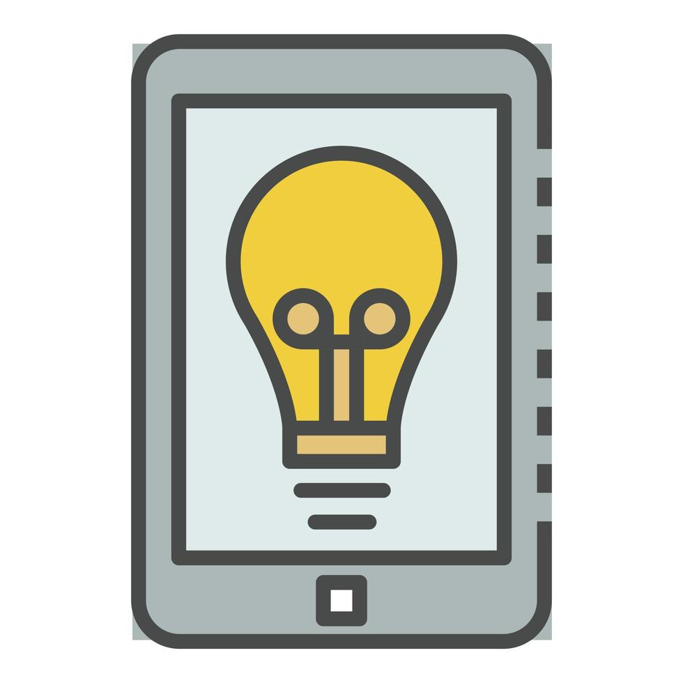Smartphone bulb icon color outline vector