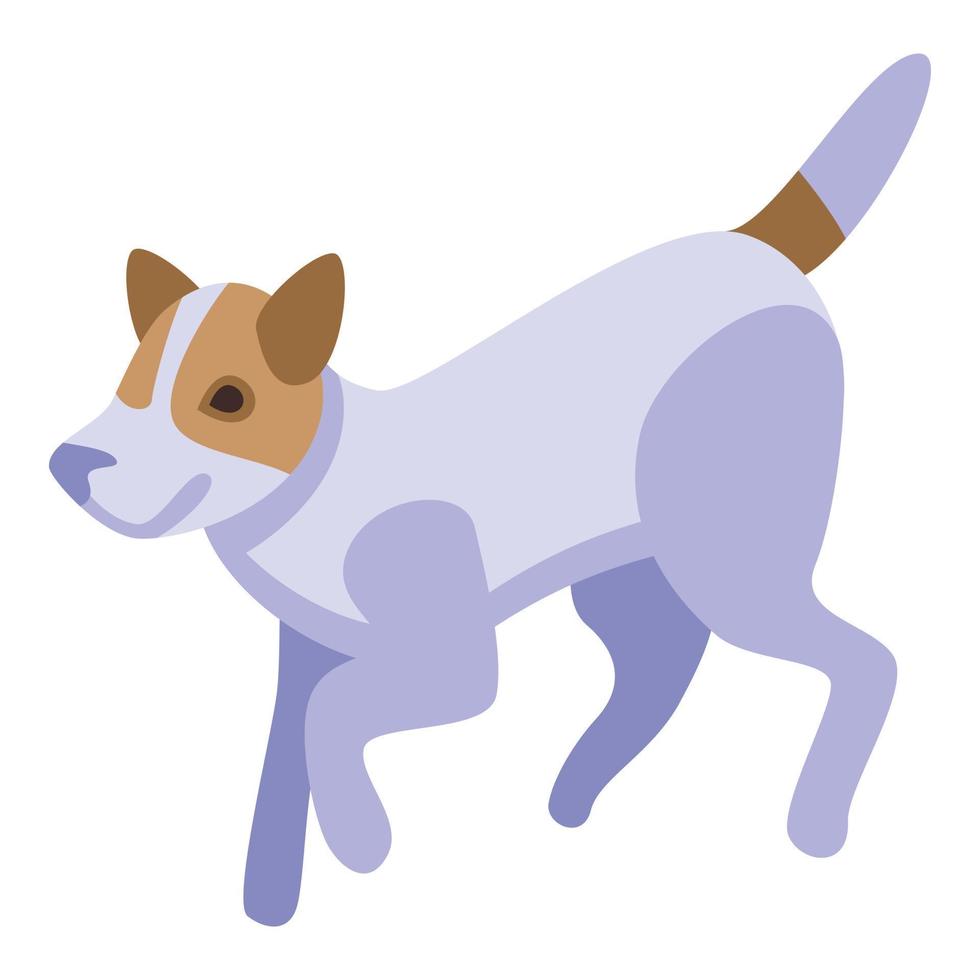 icono de perro juguetón familiar, estilo isométrico vector