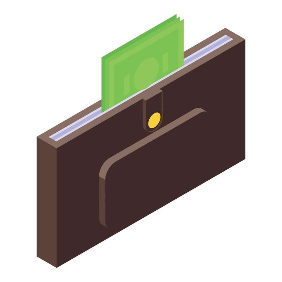 Rent money wallet icon, isometric style vector