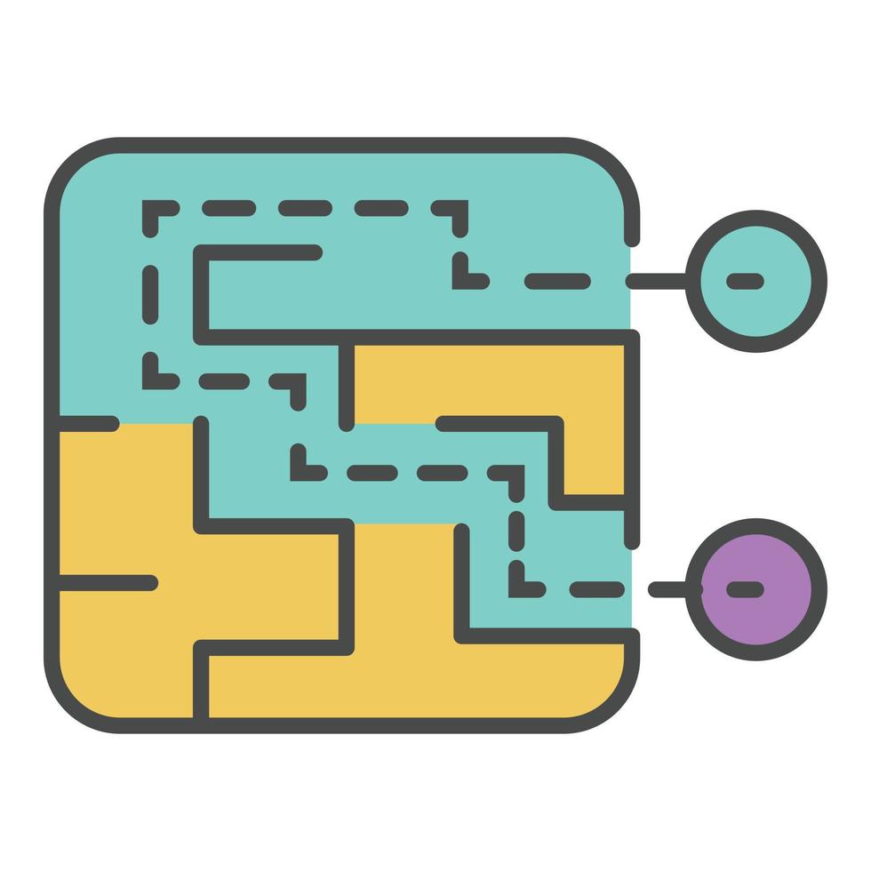 Find route solution icon color outline vector
