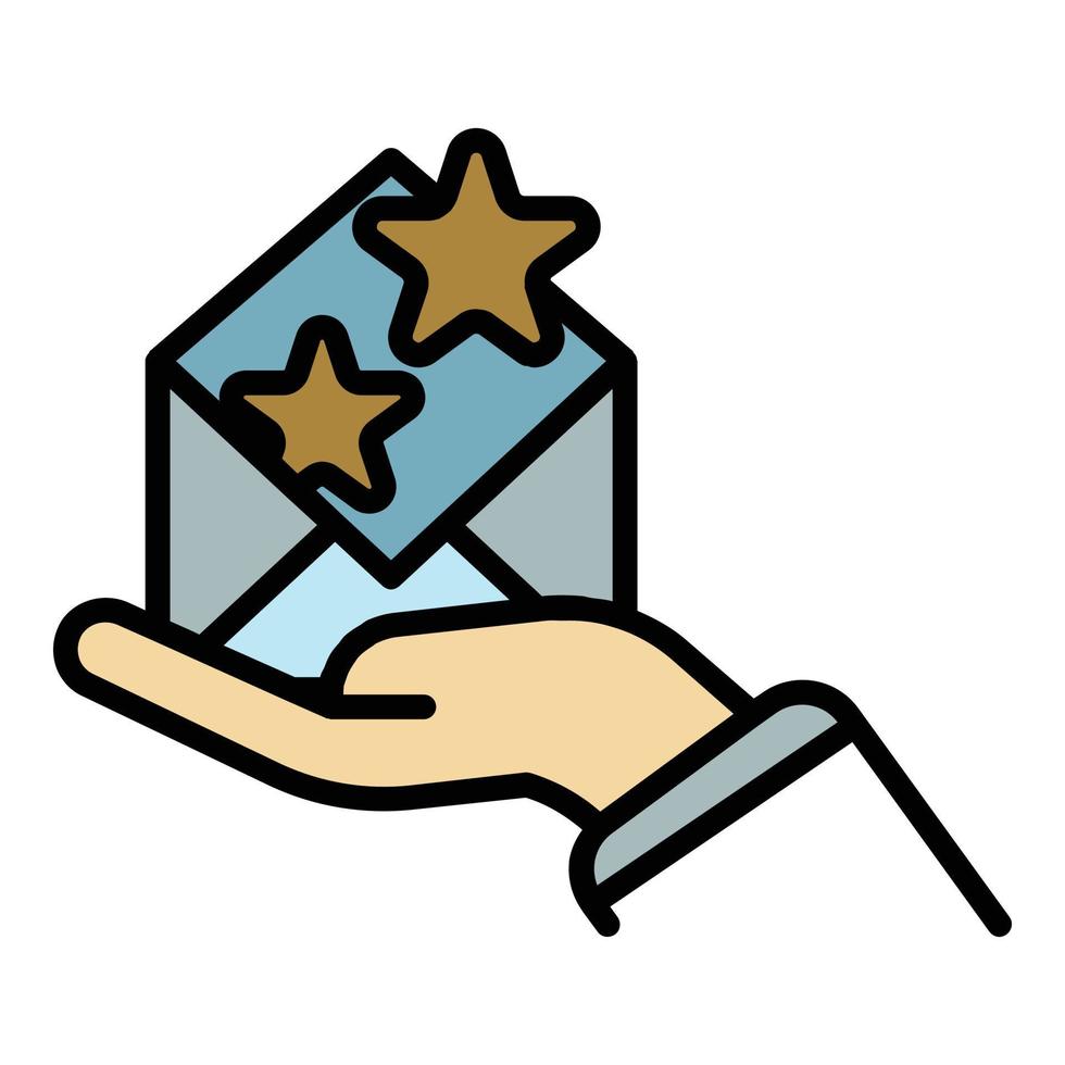 Delivery envelope icon color outline vector