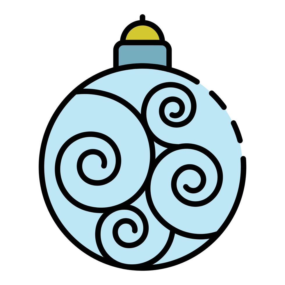 Swirl tree ball icon color outline vector