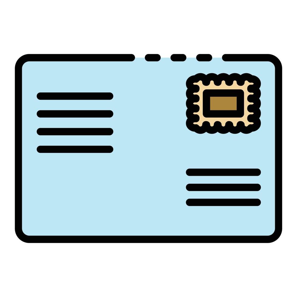 Envelope icon color outline vector