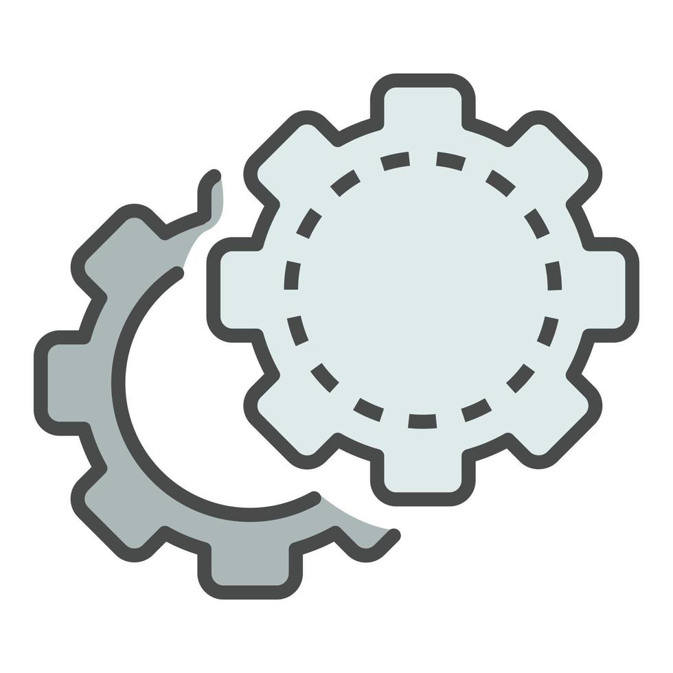 Cog wheel icon color outline vector