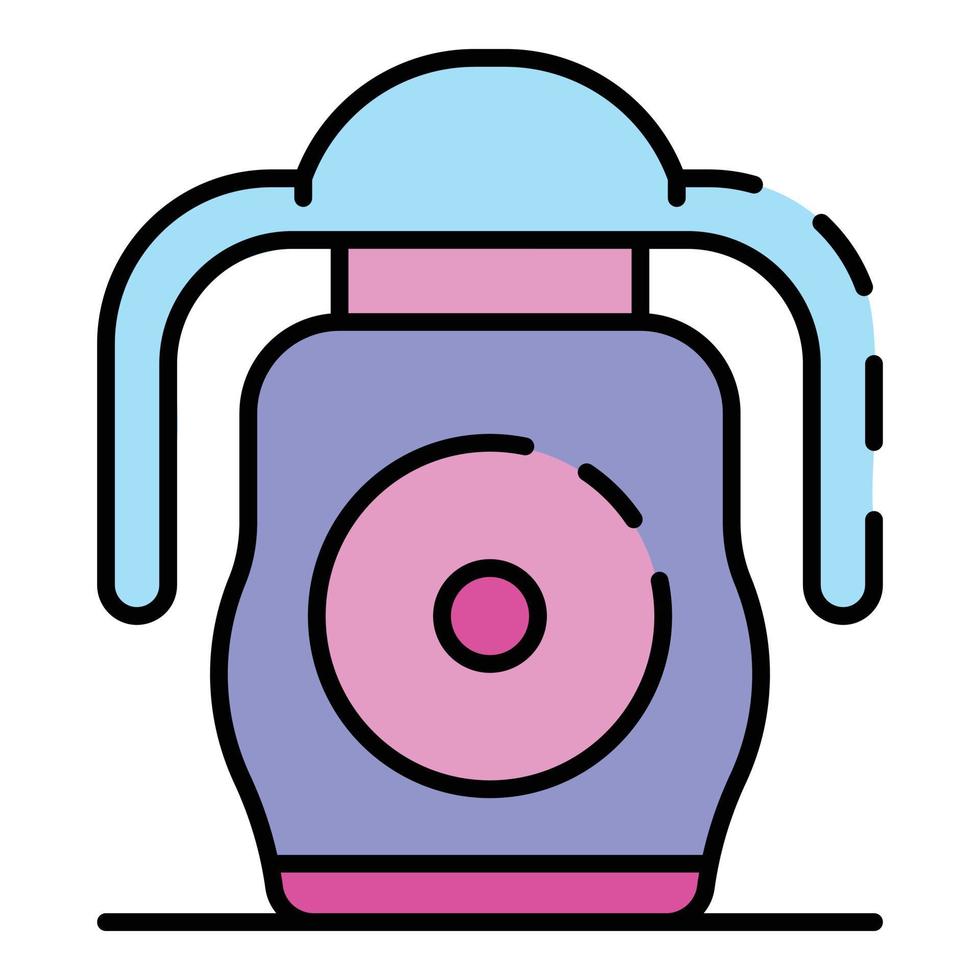 Rubber sippy cup icon color outline vector