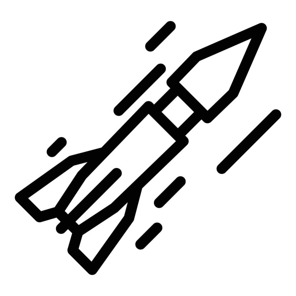 icono de misiles balísticos de corto alcance, estilo de esquema vector