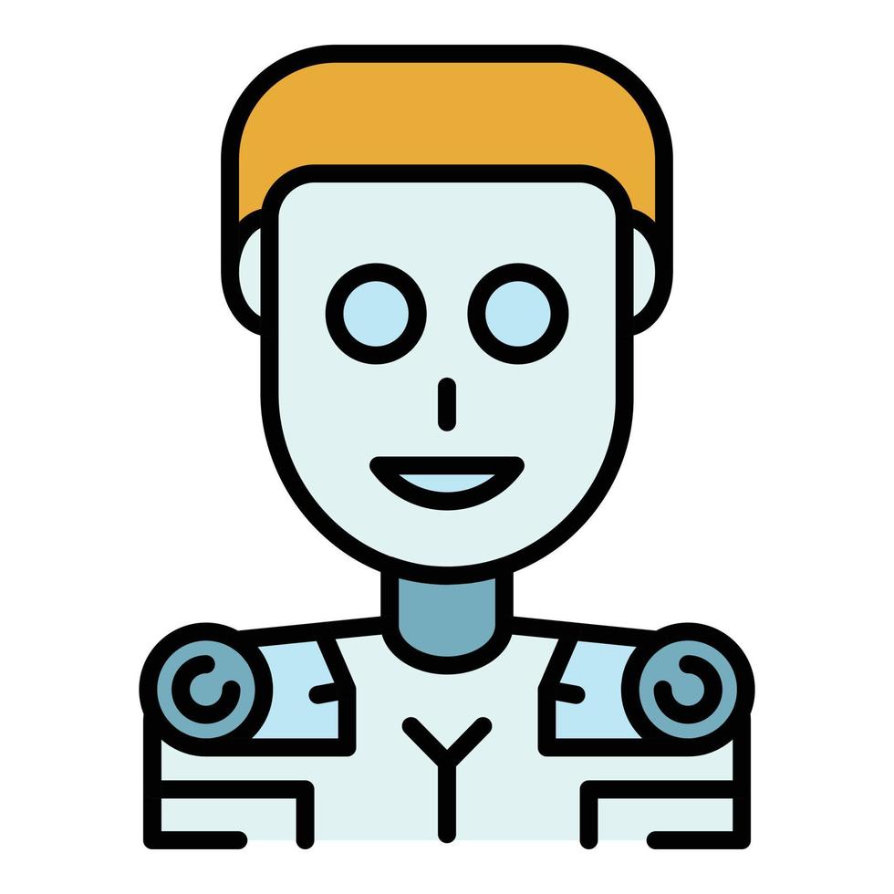 Humanoid icon color outline vector