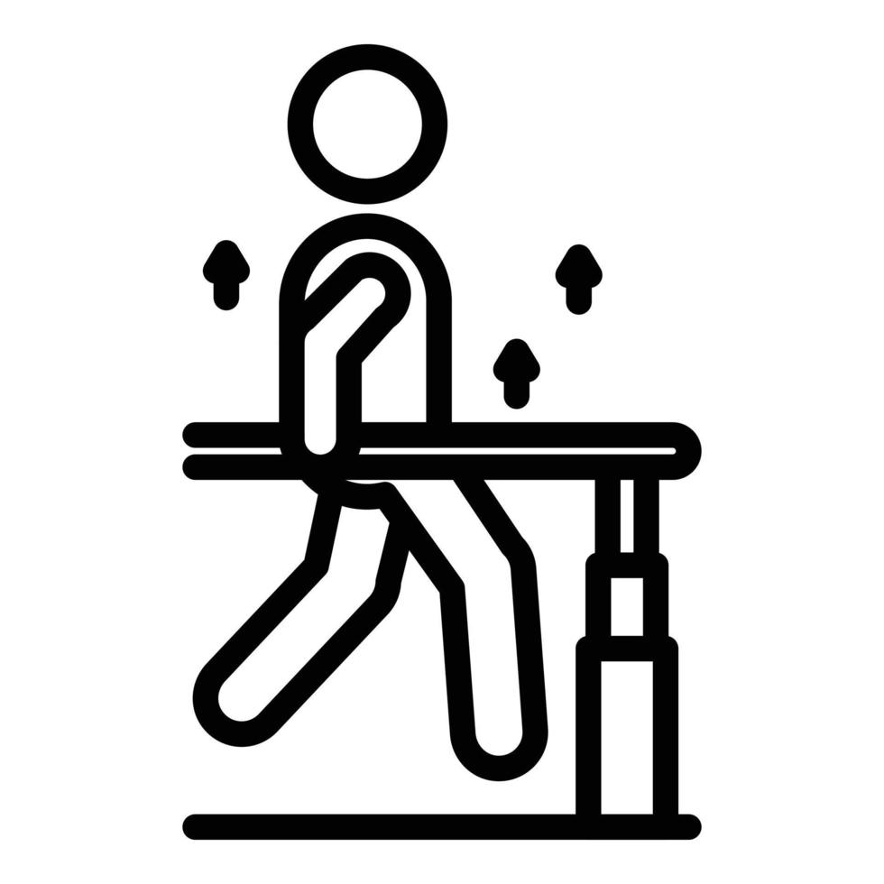 icono de rehabilitación push up, estilo de contorno vector