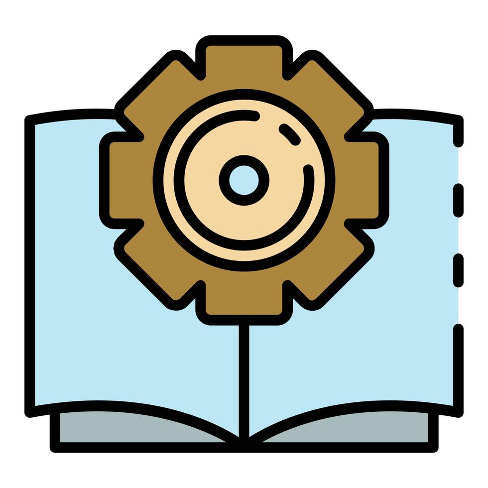 Interactive book learning icon color outline vector