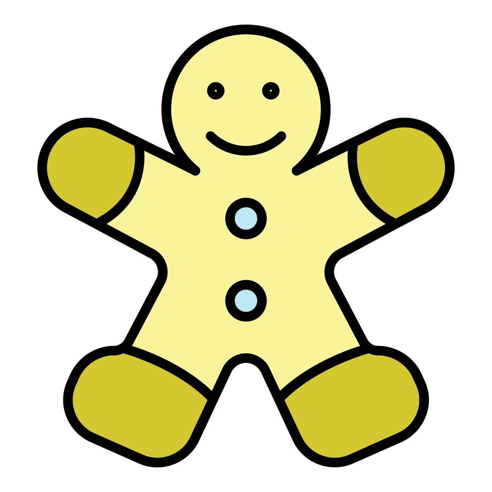 Gingerbread man icon color outline vector