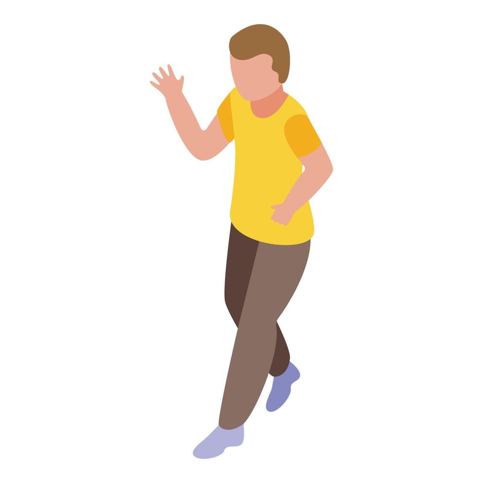 Hyperactivity boy icon, isometric style vector