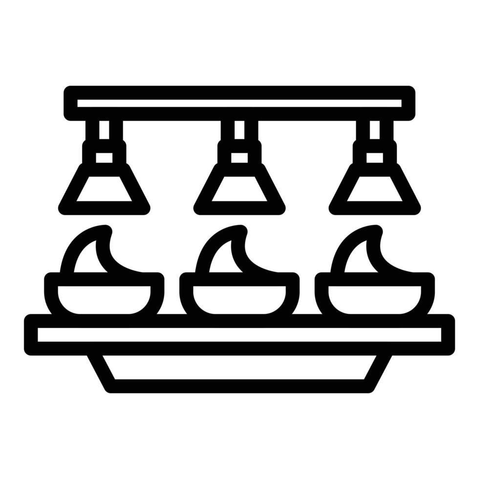 Mass production conveyor icon outline vector. Factory assembly vector