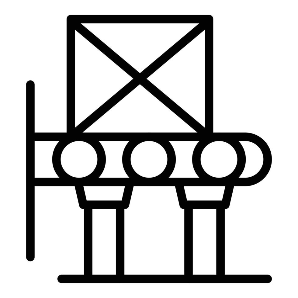 Output process icon outline vector. Manufacturing system vector