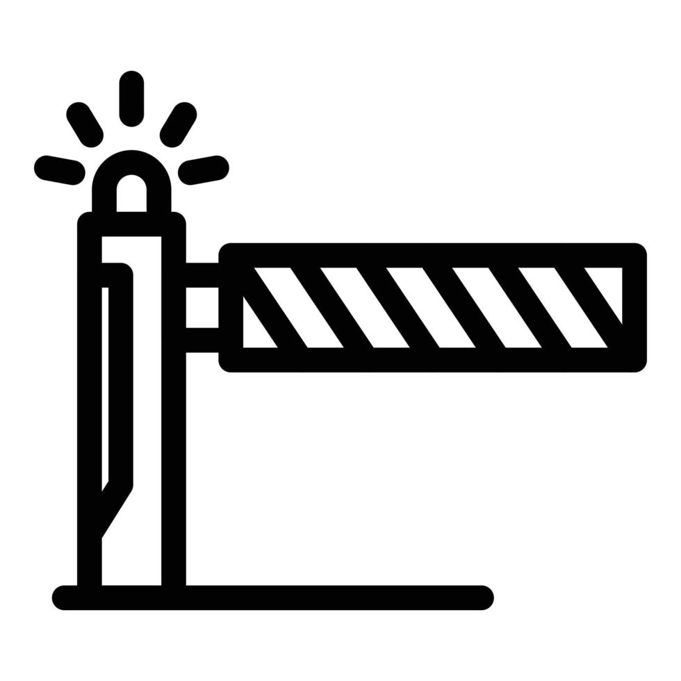 Warning railroad barrier icon, outline style vector