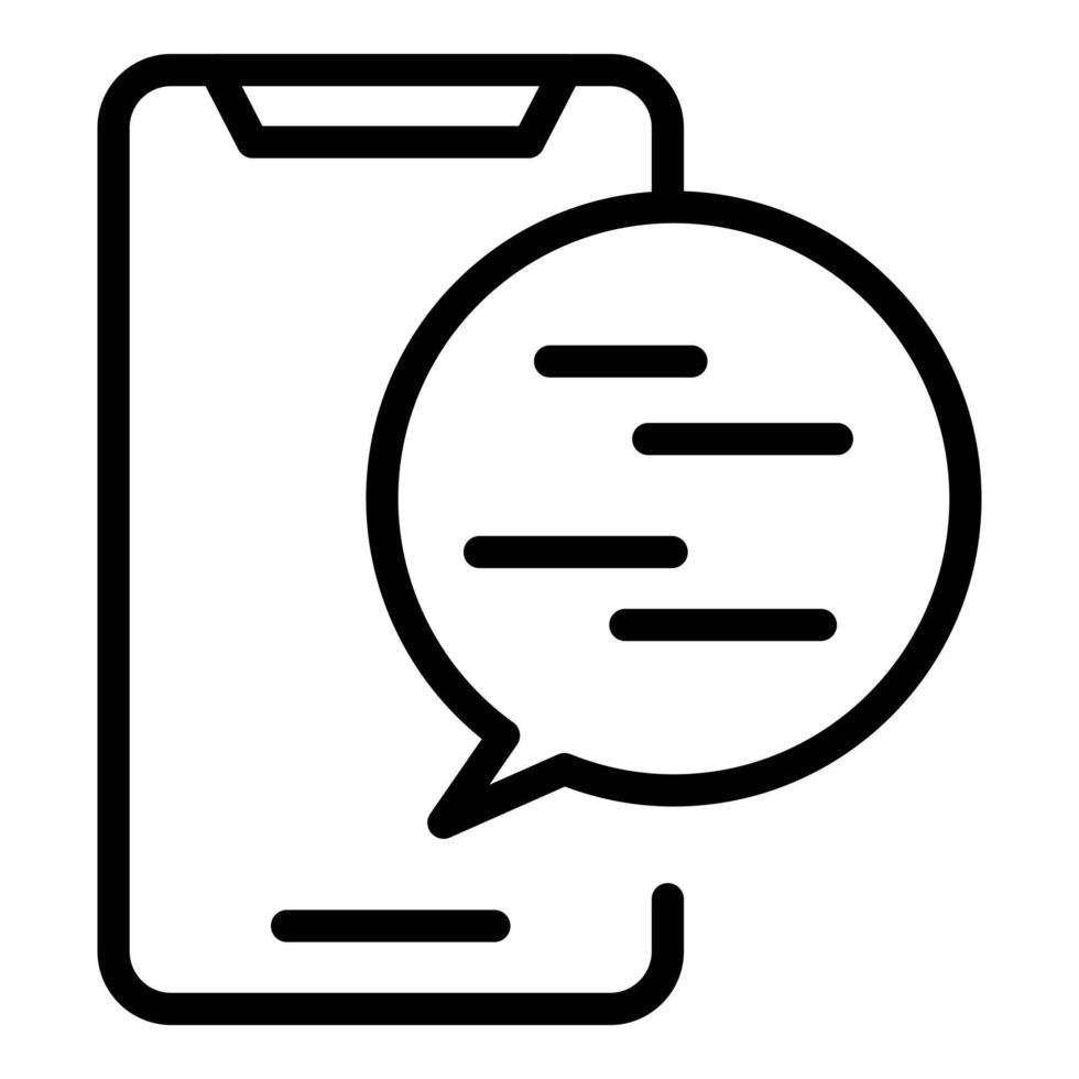 Phone chat icon, outline style vector