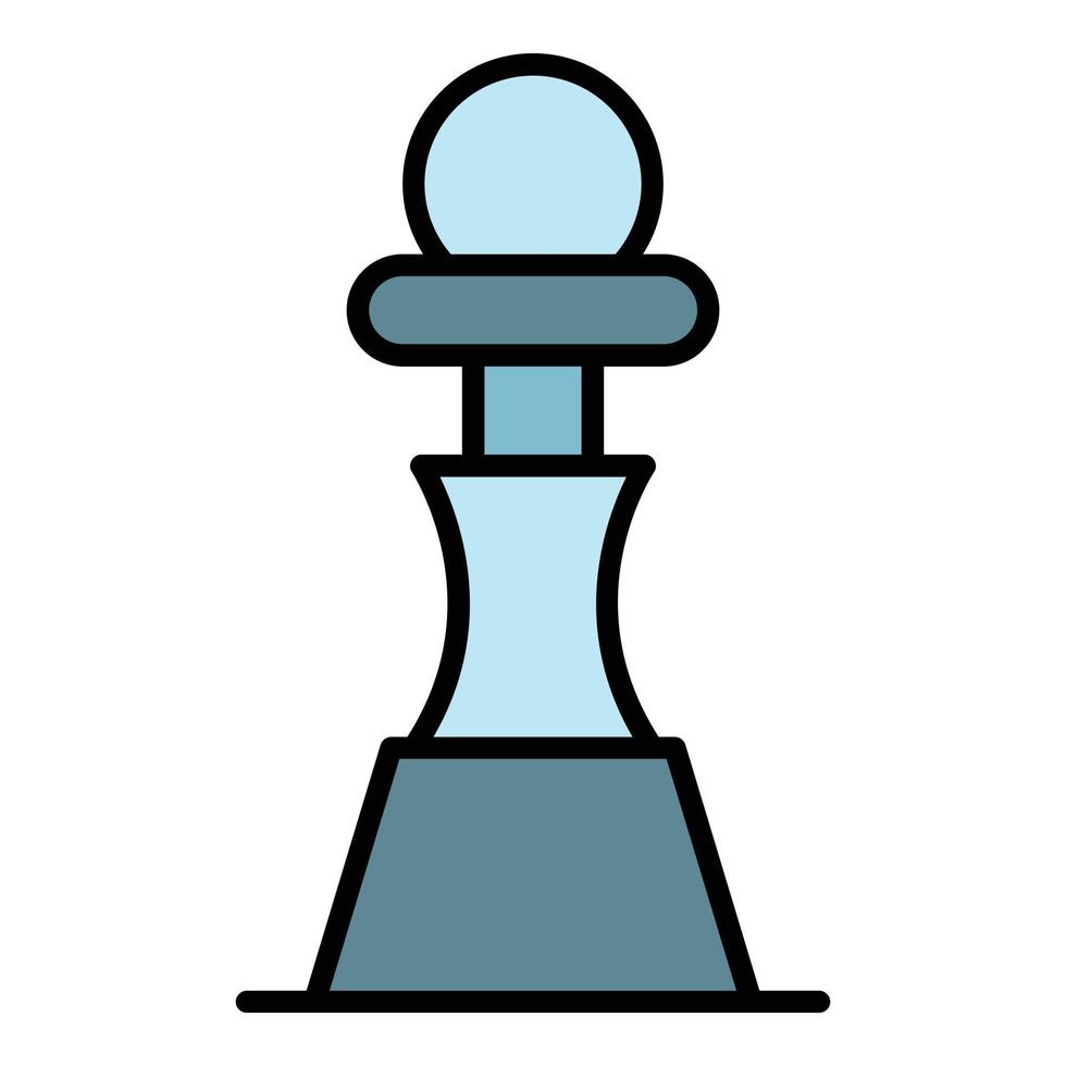 Chess pawn piece icon color outline vector