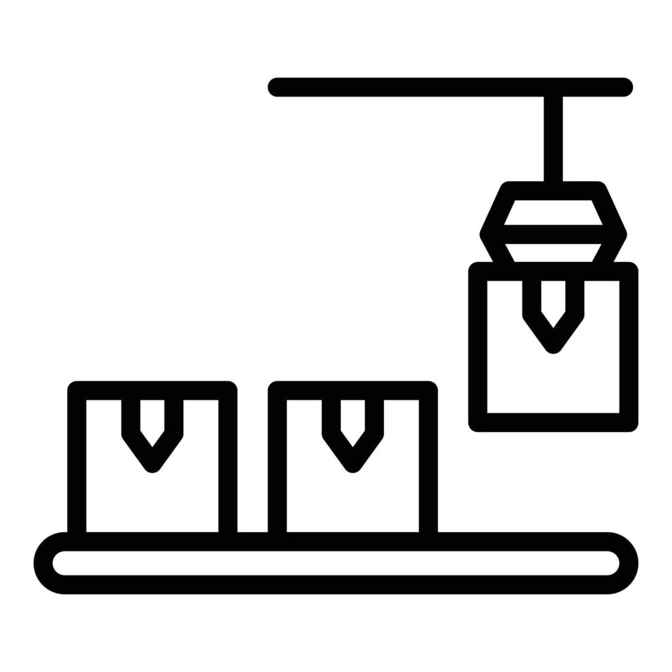 Conveyor robot icon outline vector. Factory process vector