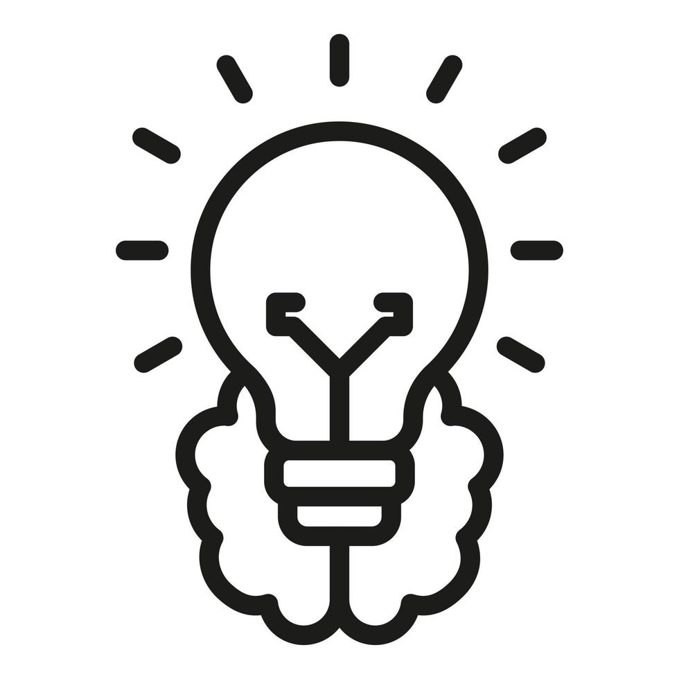 Idea bulb brain icon outline vector. Creative lightbulb vector
