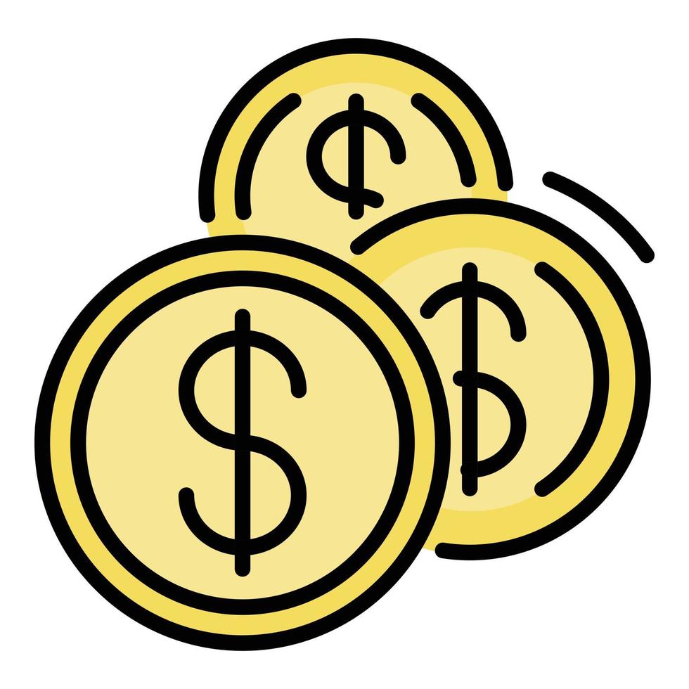Payment corruption coin icon color outline vector