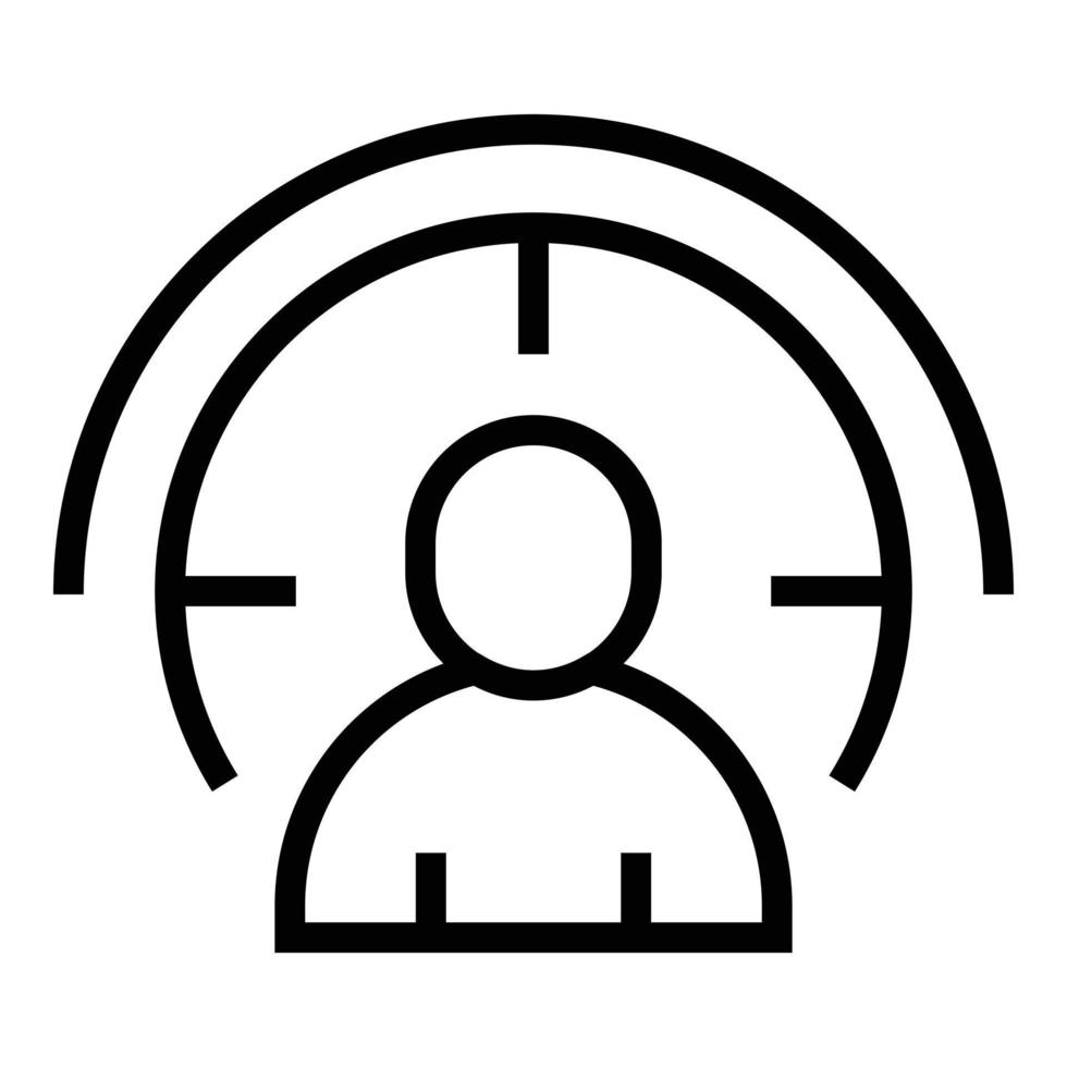 Face scanning icon outline vector. Scan recognition vector