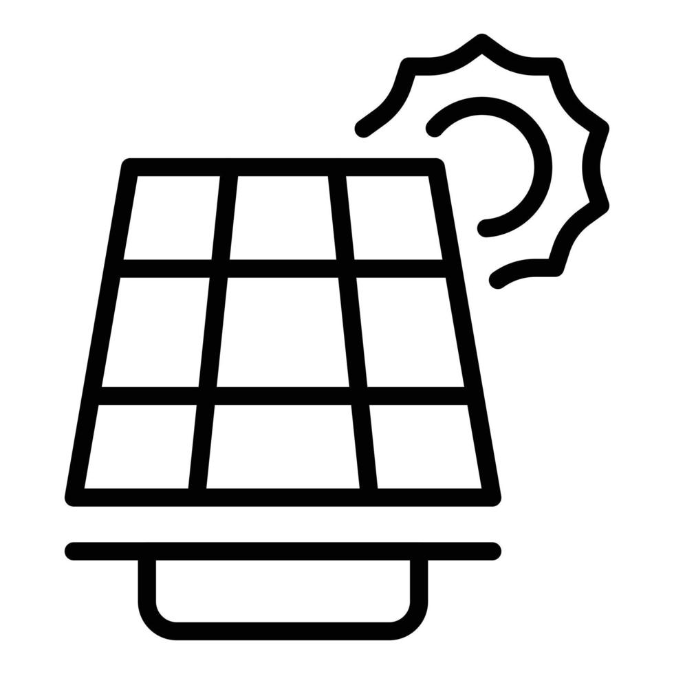 Grid solar panel icon outline vector. Energy power vector