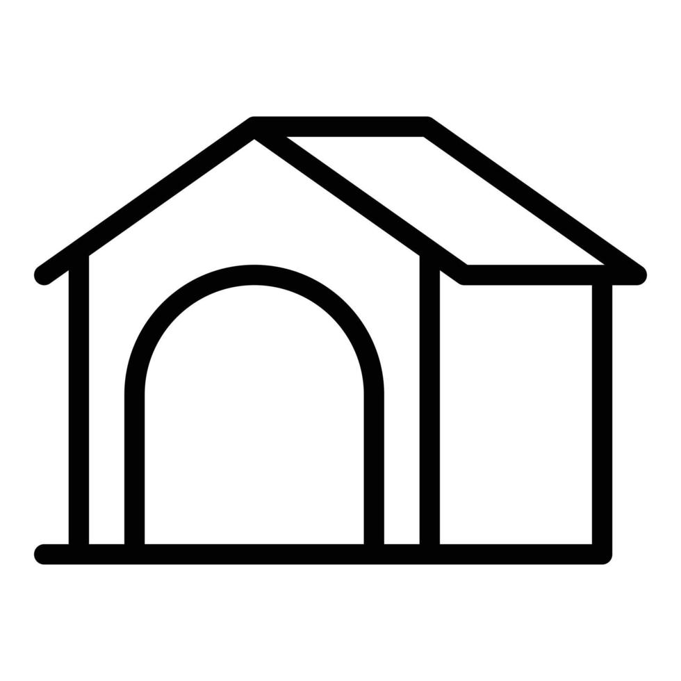 Pet wooden kennel icon outline vector. Dog house vector