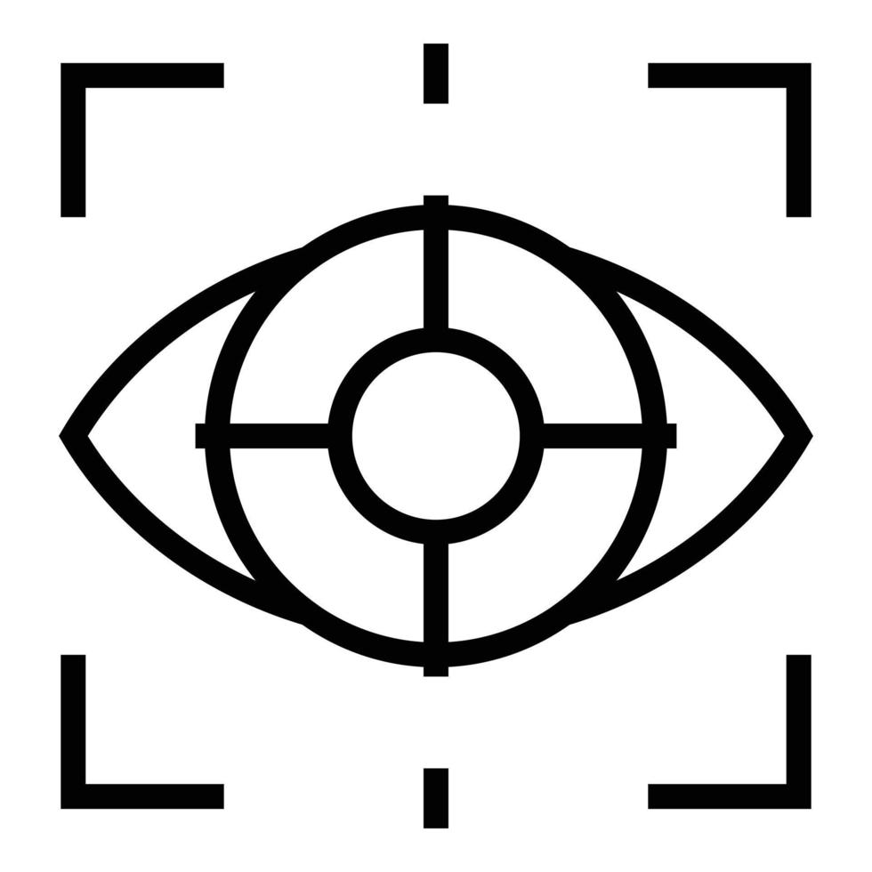 vector de contorno de icono de escaneo ocular. escanear la visión