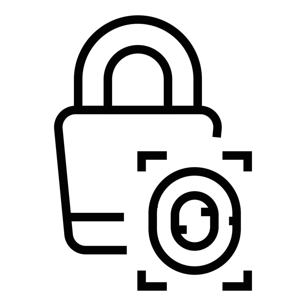 vector de contorno de icono de bloqueo digital. datos de privacidad