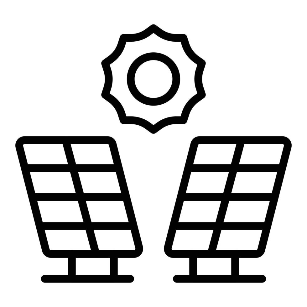 Sun panel icon outline vector. Solar energy vector