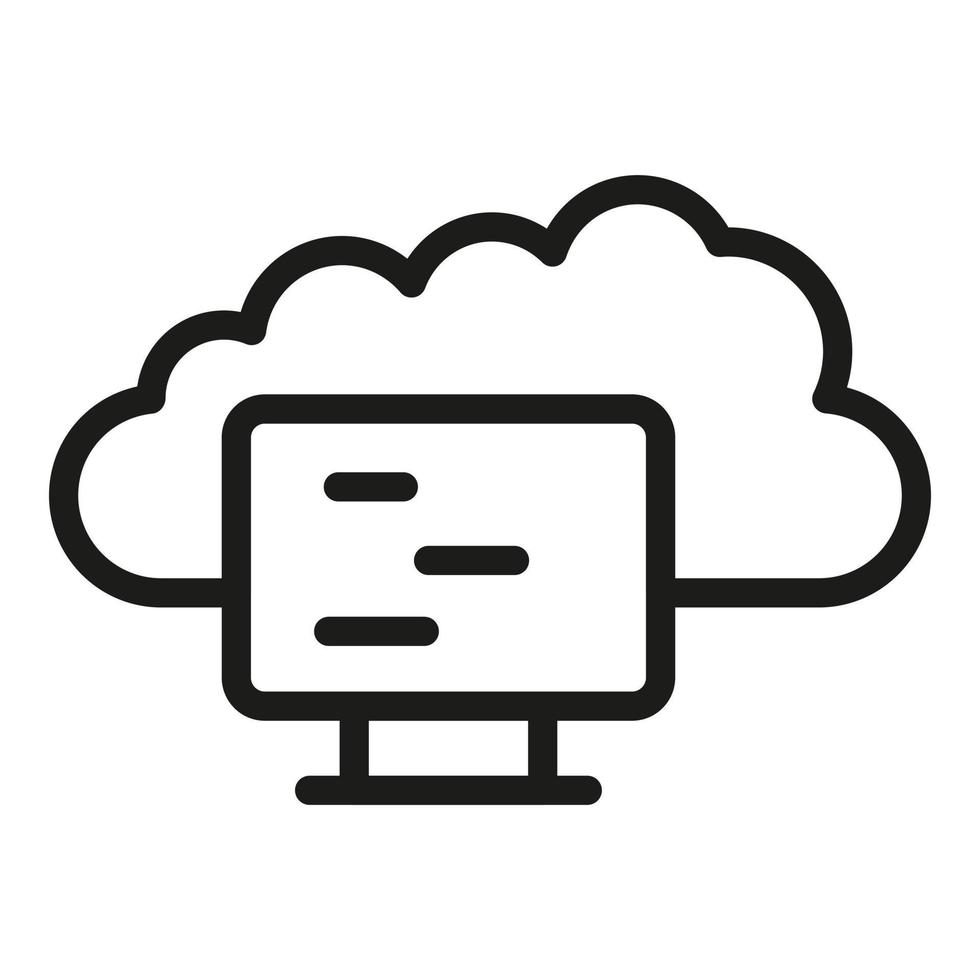 Computer memory icon outline vector. Storage ram vector