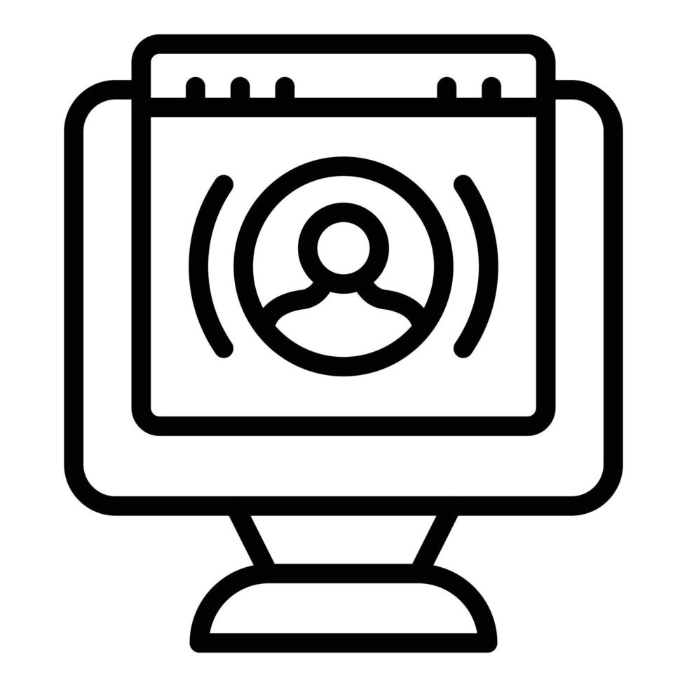 Video lesson icon outline vector. Online training vector
