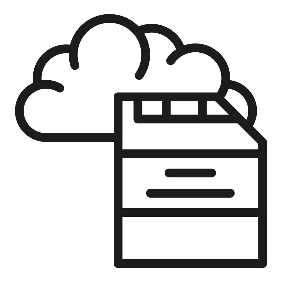 Cloud card memory icon outline vector. Storage disk vector