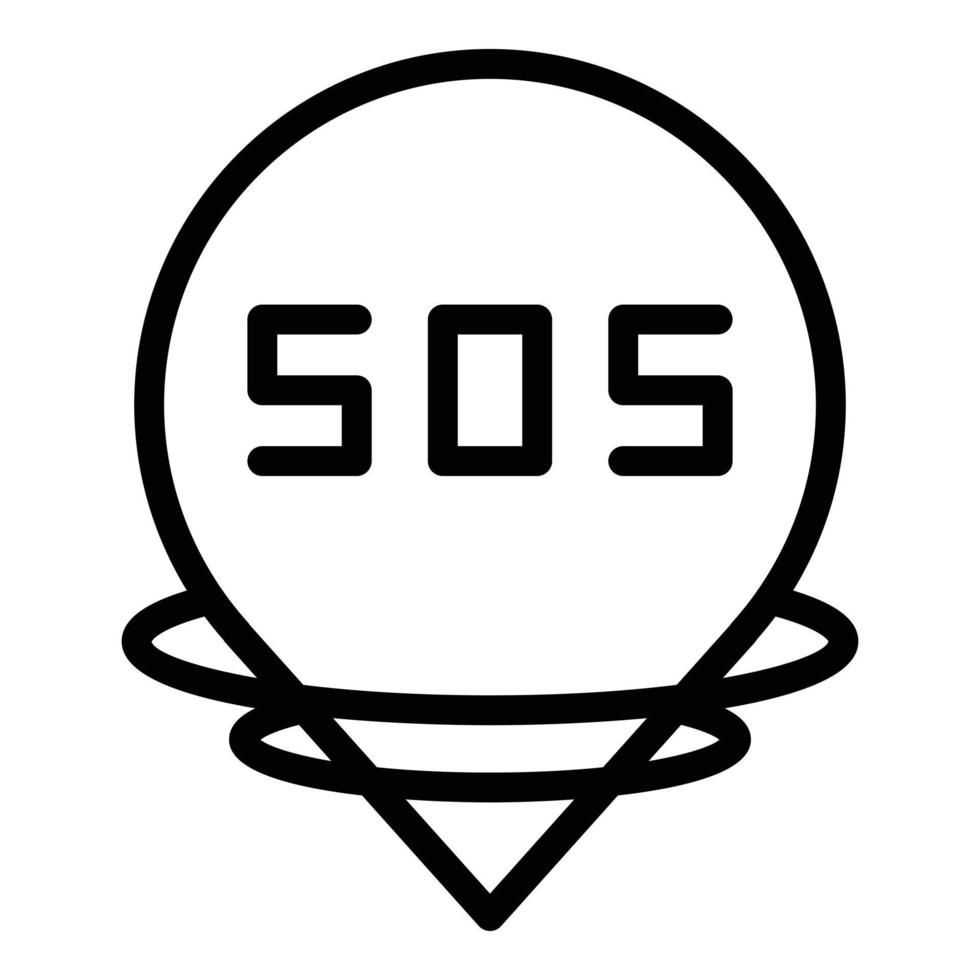 Sos location icon outline vector. Emergency call vector