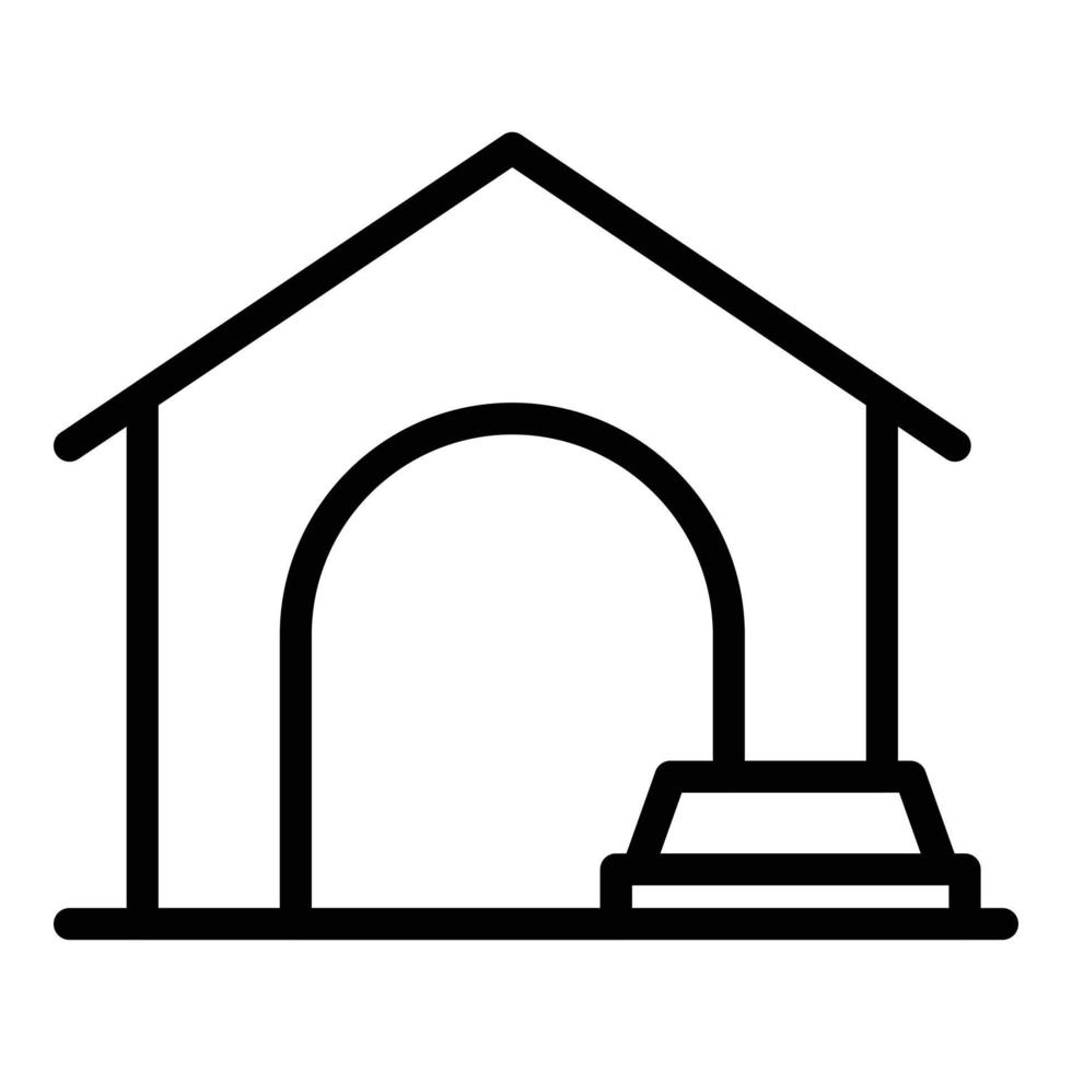 Dog hut icon outline vector. Pet house vector