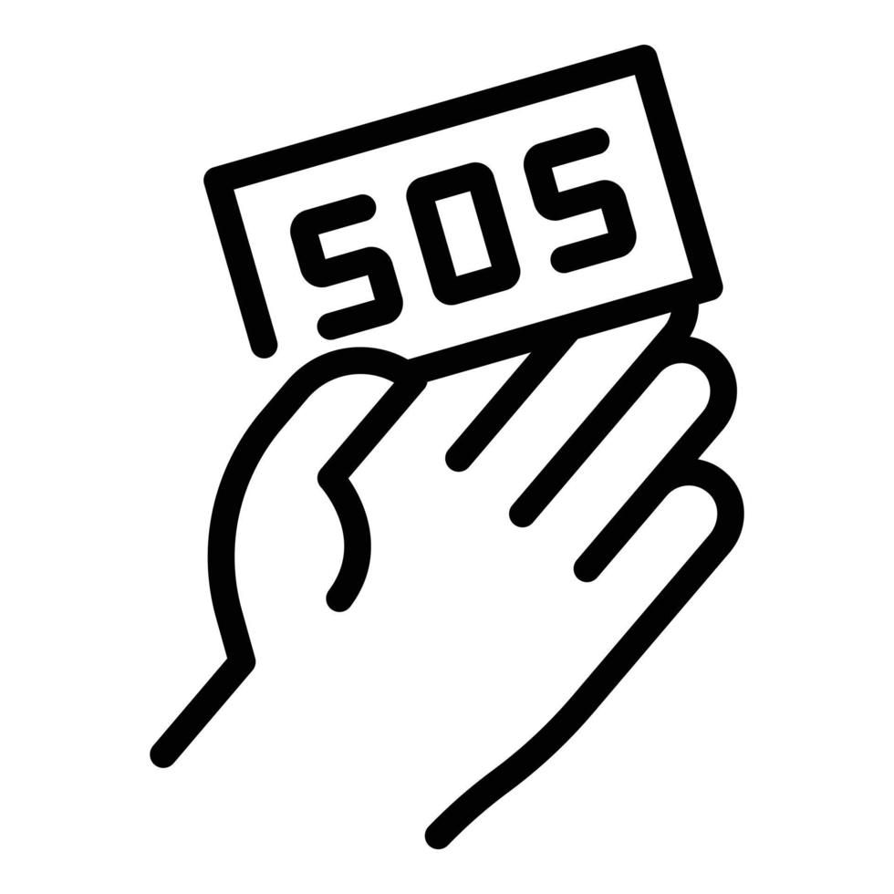 Sos help icon outline vector. Emergency button vector